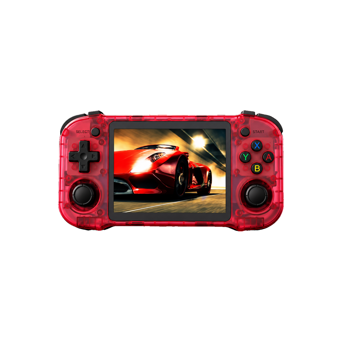 TRC40H retro handheld console in transparent red
