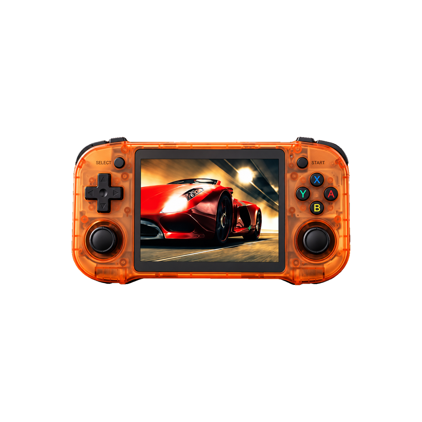 TRC40H retro handheld console in transparent orange